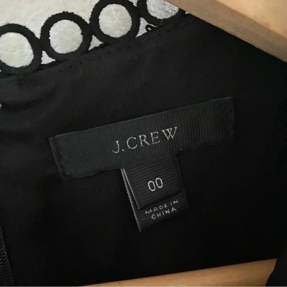 J. Crew Black Lace Long Sleeve Dress SZ 00 - Picture 4 of 12